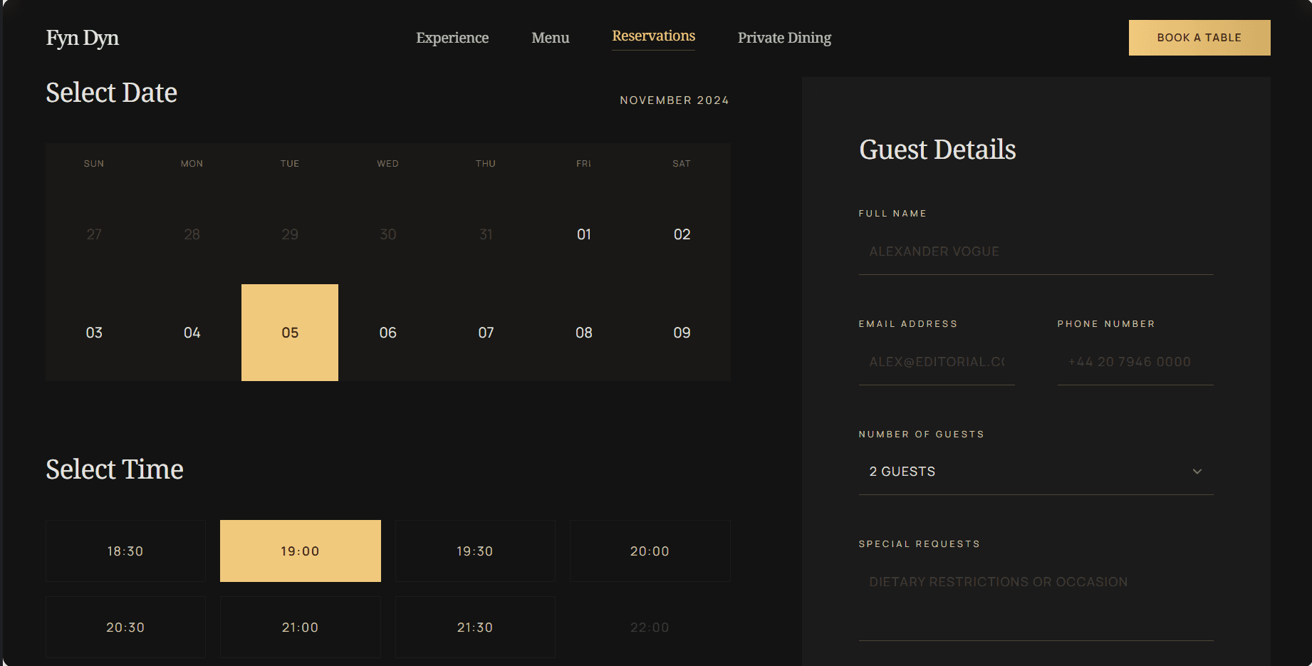 Reservation Platform preview 2